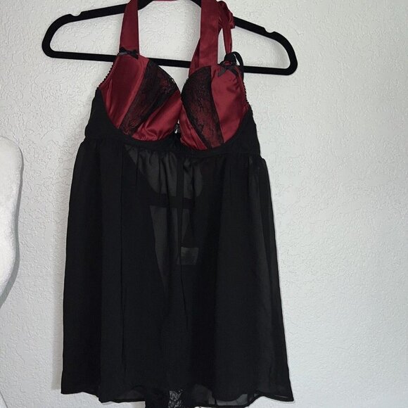 NWTS Fredericks of Hollywood Nala Babydoll Lingerie Set 2 PCS Panty XL 1D - Picture 3 of 8